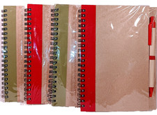10 Pack Hardcover EcoSmart 70-Page Spiral Notebooks with Pens 5x7 Unruled Multi