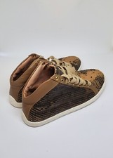 Joie womens sneakers shoes High Top Size 35 US 5 embossed leather snake