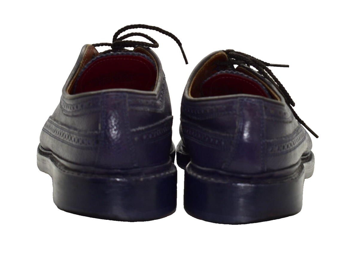 B2 Auth FLORSHEIM BY DUCKIE BROWN Purple Leather Wingtip Oxfords Shoes Size 8 D Oxfords Florsheim by Duckie Brown Dress Shoes for Men for  main image 4