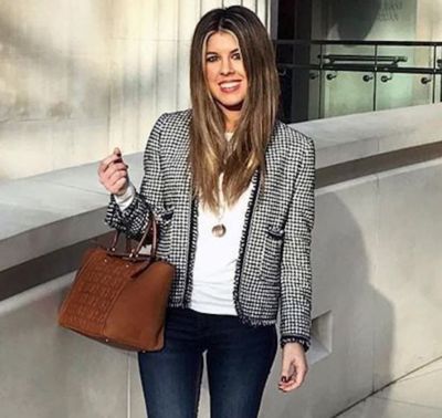 ZARA HOUNDSTOOTH TWEED JACKET CHECKED BLAZER 7844