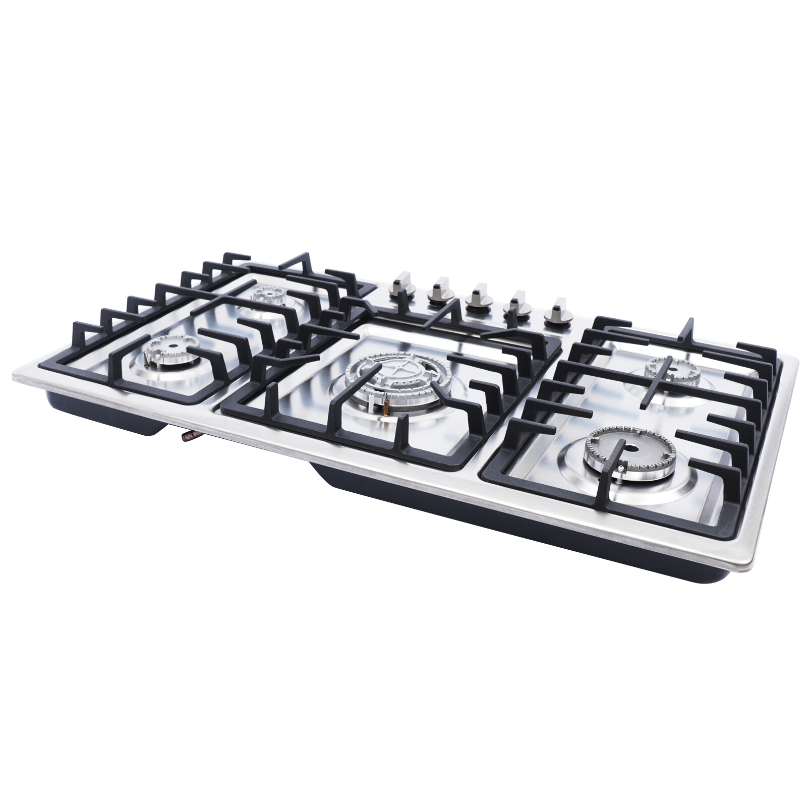 Stainless Steel NG LPG Gas Built In Cooktop Countertop Cook Stove 5 Burners New