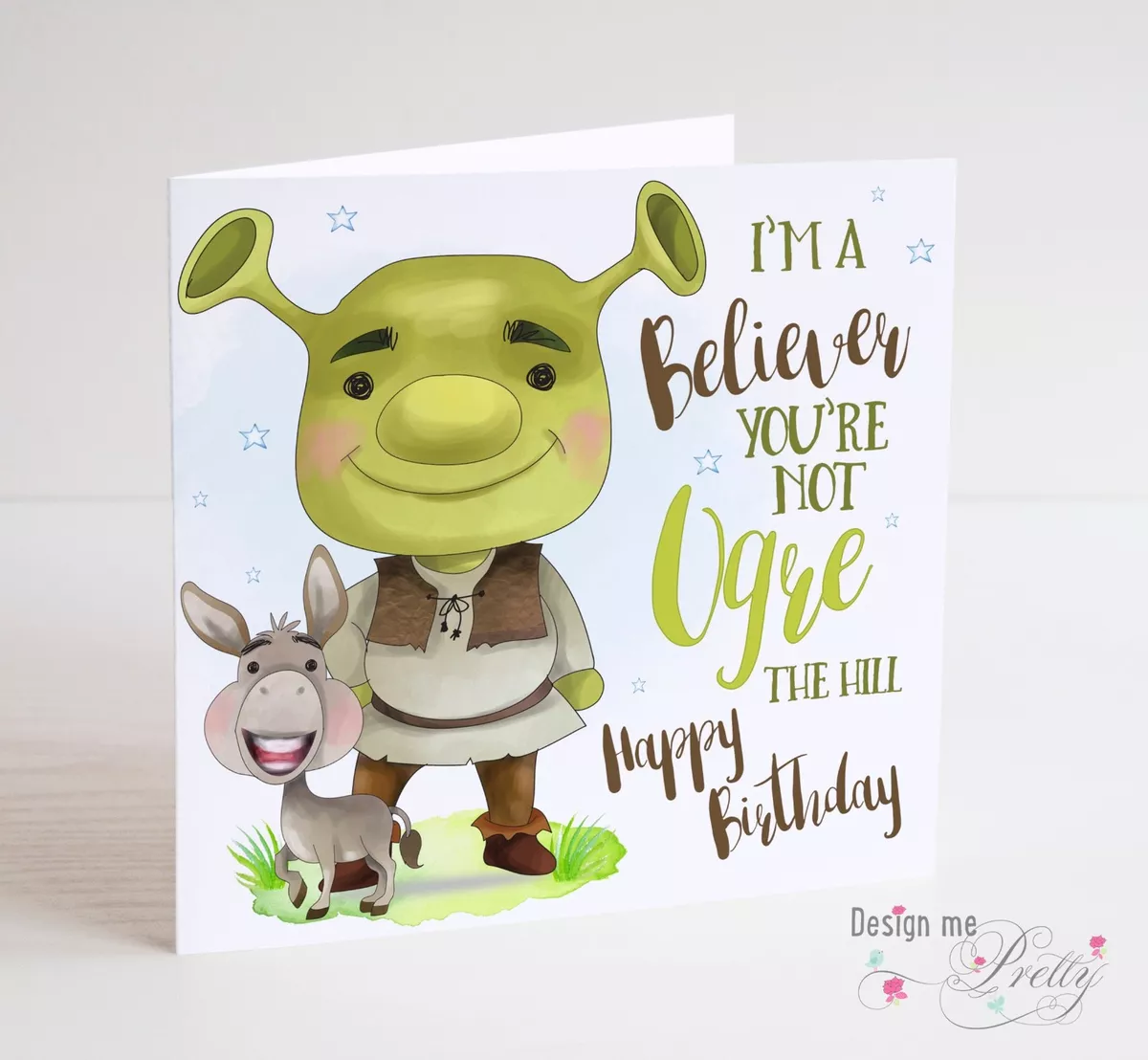 SHREK and DONKEY Birthday Card - DAD BROTHER SISTER | eBay