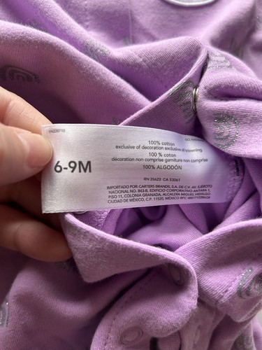 Child Of Mine Baby Girl Purple Rainbow And Unicorn Knit Sleeper Size 6-9 M NWT - Picture 6 of 6