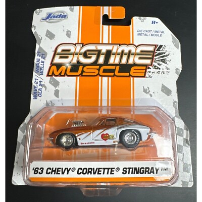 JADA BIGTIME MUSCLE '63  CHEVY CORVETTE STINGRAY DIECAST CAR ORANGE WAVE 21 NEW