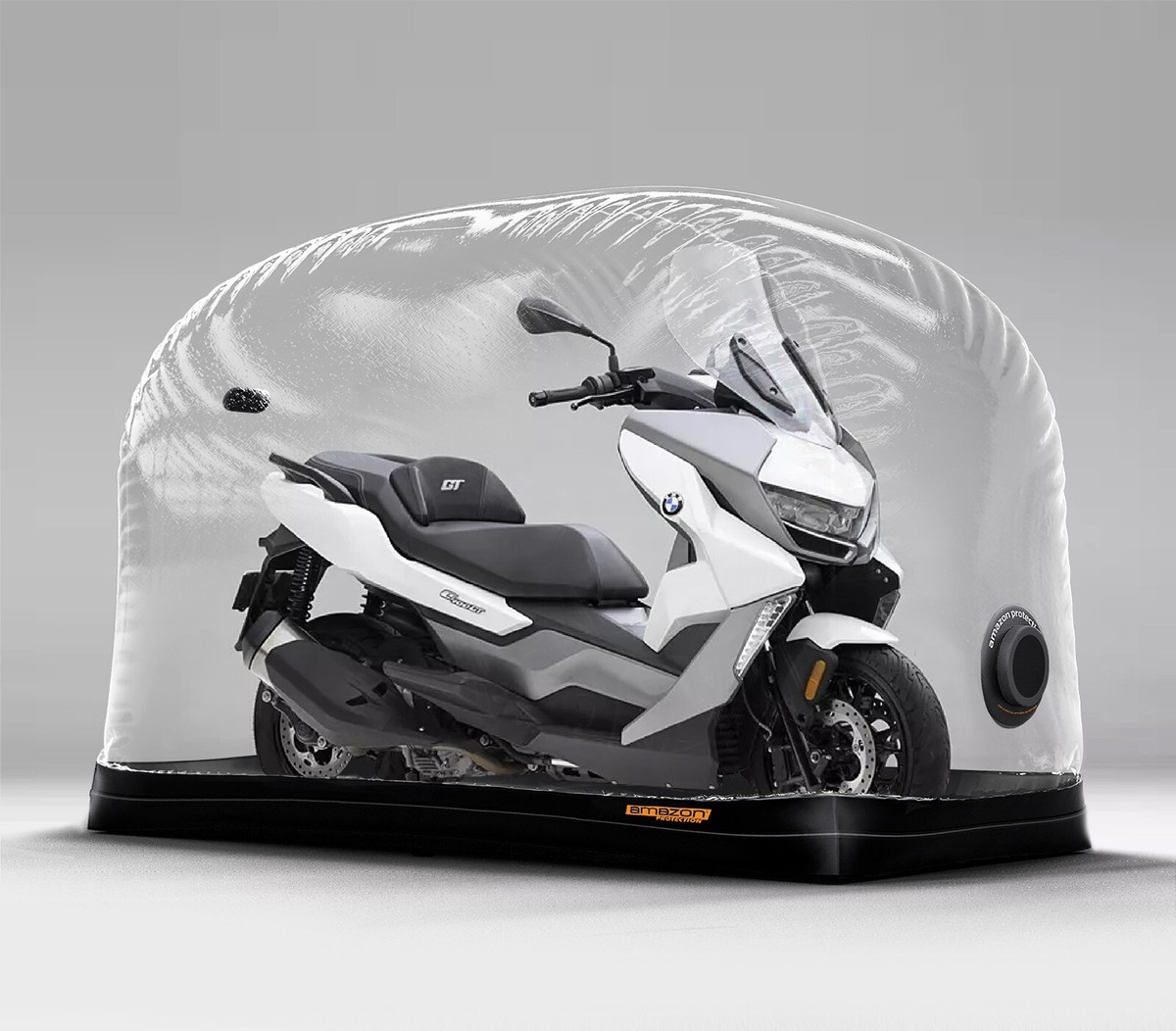 Motorfiets Hoes voor BMW C400GT C400X C400 GT X Pie Soporte,Motorfiets Garage Zeil,Bromfiets Scooterhoes PU-coating met Slotgat en Tas,A/Black-XL