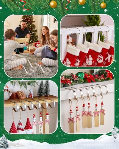 Christmas Stocking Holders for Mantle Set of 6, Non-Slip 6 Pack Silver - Bild 5 von 6