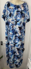 Star By Julien Macdonald Long Blue Floral Dress Size 20 Cold Shoulder Bnwt