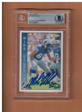 MIKE UTLEY AUTOGRAPHED 1992 PACIFIC FOOTBALL ROOKIE CARD SIGNED LIONS BECKETT AU