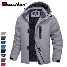 Men's Winter Coats Ski Snow Hood Warm Jackets Water Resistant Fleece Parka Coat