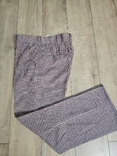 Vintage '60s Houndstooth Pattern Pants Polyester/Hippie /Mod Gogo/Disco