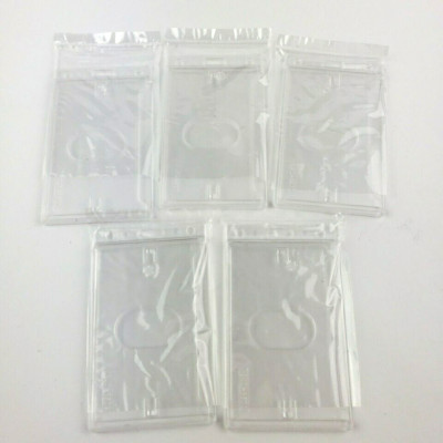 5 Durable Hard Clear Plastic ID Card Badge Holder Employee Name Tag