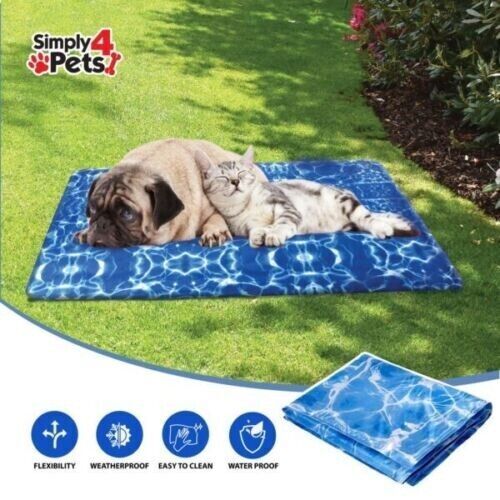 Gel Cooling Mat Pet Dog Cool Summer Heat Relief Non-toxic Cushion Bed 90x60 - Picture 6 of 23