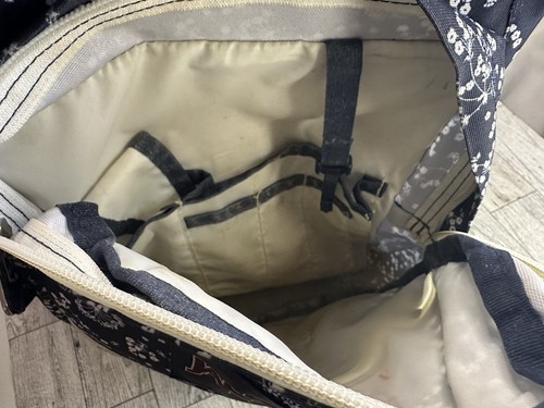 JANSPORT großer großer Studentenrucksack blau mit weißem Blumenmuster - Bild 8 von 12
