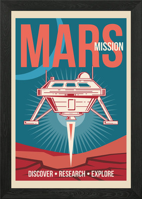 Mars Mission Explore Gerahmtes Wandbild Poster Leinwanddruck Bild
