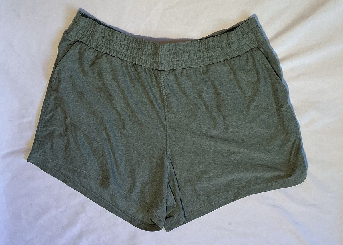 Athletic Works ButterCore Women's Gray Solid Athletic Shorts Pull On Elastic View 2