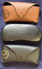 LOT OF 3 = RayBan Sunglass Case Brown Soft - Black Soft - Black Hardshell