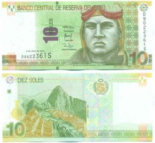 PERU NOTE 10 SOLES 2018 P 192 UNC