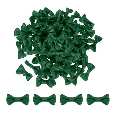 120 Stück dunkelgrüne Fliegeknoten 1,2''x0,6'' zum Basteln, Satin im Set