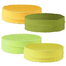 Sweat Absorbing Head Band, 4Pcs  Nylon/Cotton  Green Color