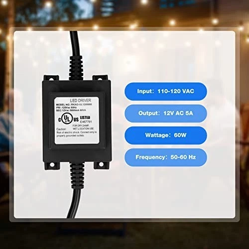 Outdoor Transformer 110/120V to 12V 60W Waterproof for LED Lights & Grills - Image 3 of 4