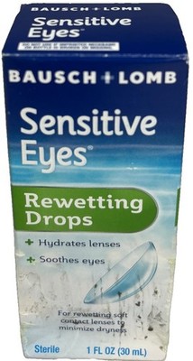 Bausch+Lomb Sensitive Eyes Rewetting Contact Drops 1oz See Below SHIP IN 24 HOUR