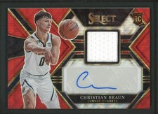 2022-23 CHRISTIAN BRAUN AUTO JERSEY PANINI SELECT RED WAVE ROOKIE RC AUTOGRAPHS