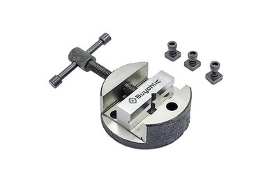 Small Round Vice 80 mm for 3'' & 4'' Rotary Tables - Black Milling Vice