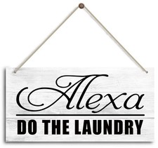 Funny Laundry Room Sign - Wooden Farmhouse Decor for Home Wall