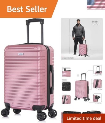 Stylish 20-Inch Hardside Suitcase with 4 Spinner Wheels & Water-Resistant Shell