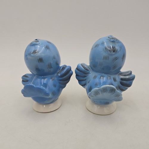 Pair of Vintage Geo Lefton Blue Birds Anthropomorphic Salt & Pepper Shakers - Picture 6 of 22