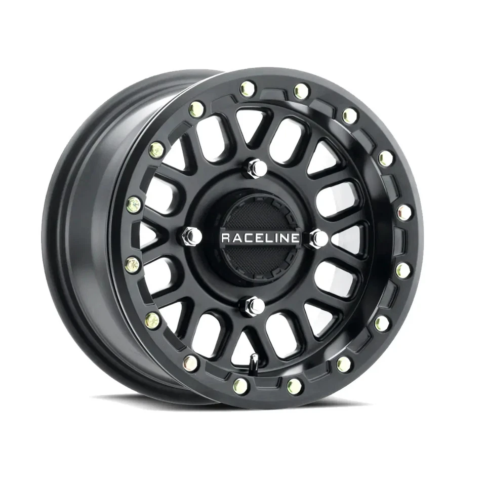 15x6 POLARIS RZR BEADLOCK WHEEL SET RACELINE A93 PODIUM STEALTH BLACK 40MM O/SET - Image 2 of 2