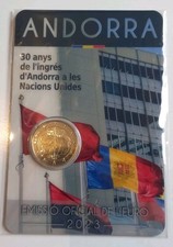 Andorre 2 Euro commémorative 2023 30 ans Nations Unies lot