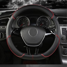 D-shaped Car Steering Wheel Cover Pu Leather Non-slip For 1538 Cm Dia Black Us D-shaped Car Steering Wheel Cover Pu Leather Non-slip For 1538 Cm Dia Black Us
