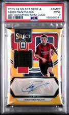 2023-24 PANINI SELECT SERIE A AUTO MEMORABILIA GOLD CHRISTIAN PULISIC 3/10 PSA 9