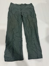 Vtg USA Made Size L Green Pleated High Waist Dress Mens Pants No Brand Textured