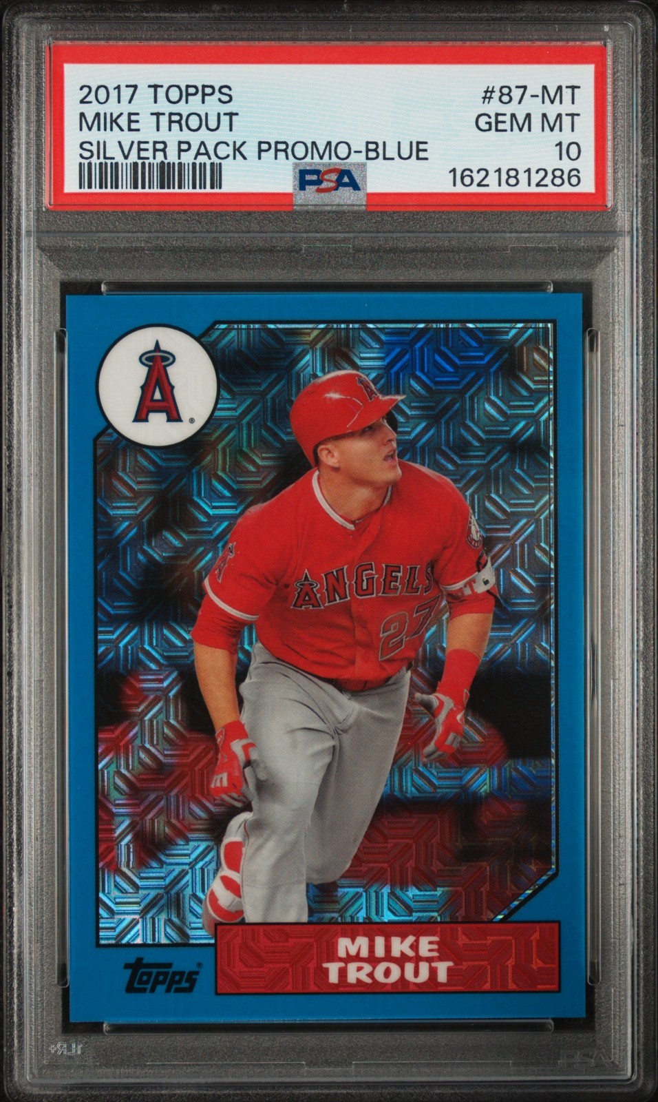 PSA 10 2017 Topps Silver Pack Promo Blue #87-MT Mike Trout 75/99 Angels Pop16