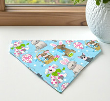 Easter Bunny Dog Bandana 2 Layers OVER THE COLLAR Bandanas Slide Bandanna