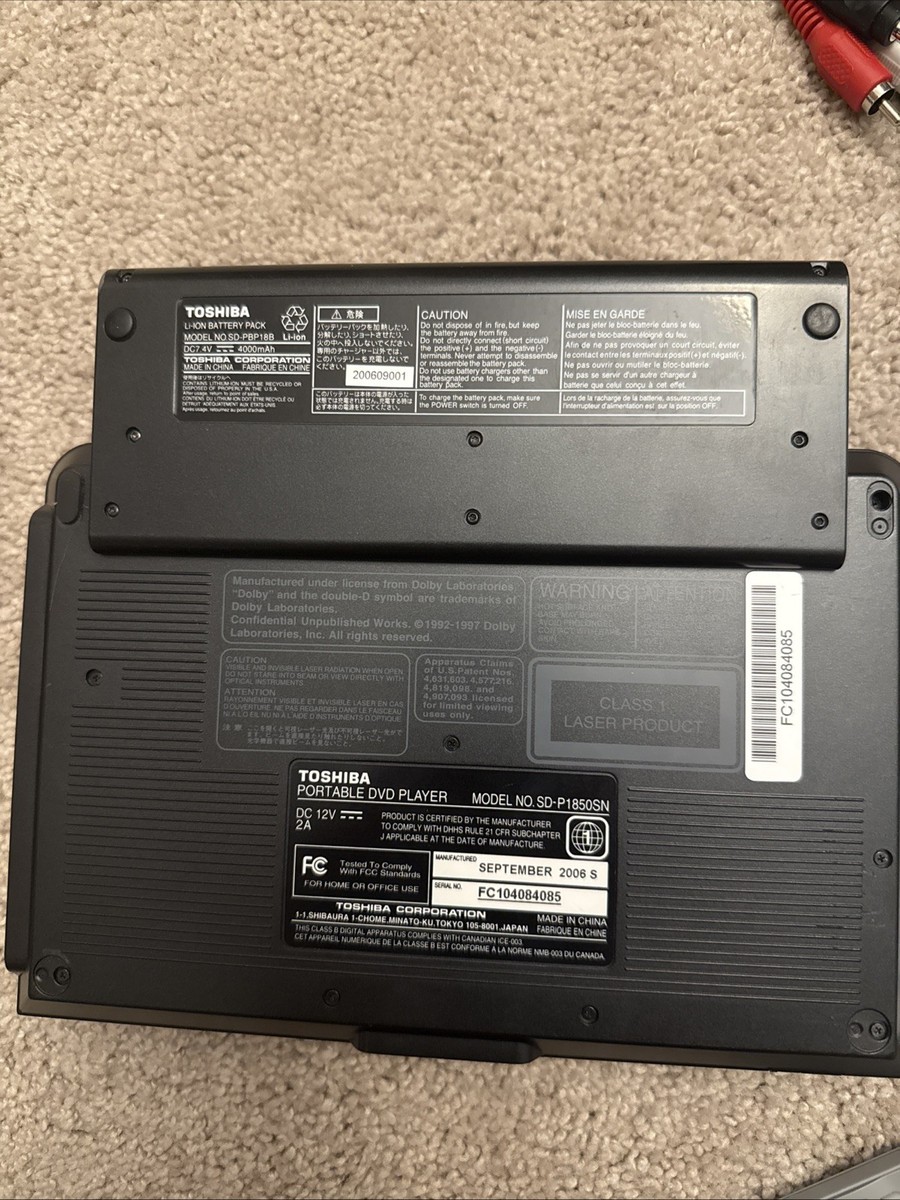toshiba portable dvd player Sd-p1850 | eBay
