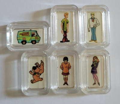 #ad 6 Scooby Doo Gang Mystery Machine 1 Gram .999 Fine Silver Bullion Colorized Bars $70.00