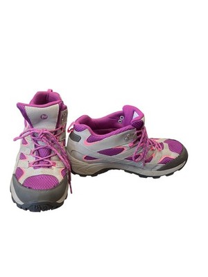 Merrell Womens gray pink leather waterproof Hiking Shoes Sneakers 6M SKU 9110