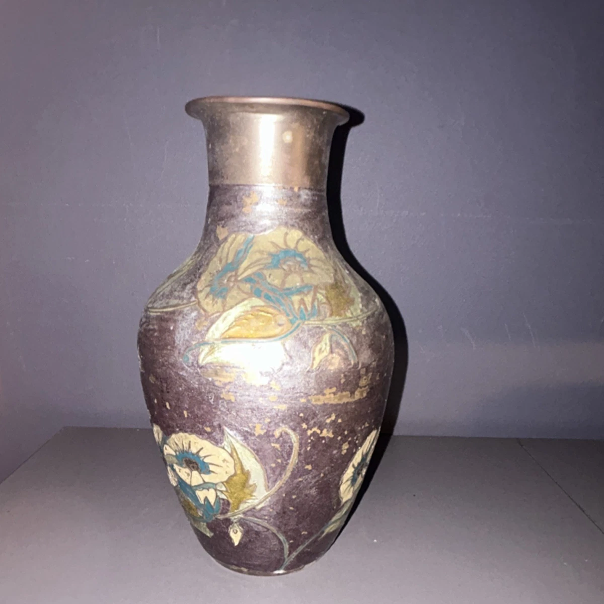 蓝色金属花瓶花瓶| eBay
