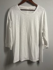 NWT Chico's Top Women  s XL Tunic White Size 3 Buttons Down Back 3/4 Sleeve