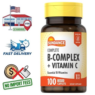 Complejo B Completo con Vitamina C - 100 Caplets - Suministro para 100 Días