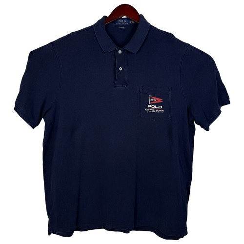 Polo Ralph Lauren Mens XL Polo Shirt Navy Blue Offshore Sailing Team P15 USA