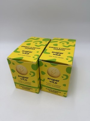 Proper Wild Clean Energy Gummies Sour Lemon Lime 2 10 Pack Boxes- 4 Gummies Each