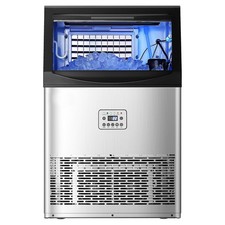 90LBS Commercial Ice Maker Machine 33LBS Storage w/ Drain Pump LED New