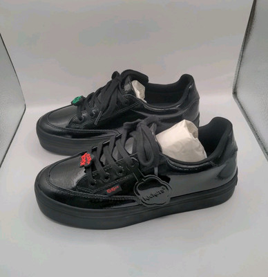 New Kickers Tovni Stacklo Flower Patent Trainers Black Size 4