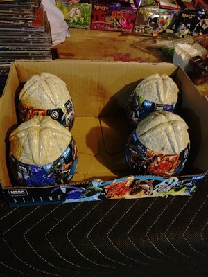 Lot Of Four Sealed Mega Construx Alien Slime Eggs With Display Excellent...
