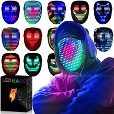 Led Mask with Gesture Sensing Light up Transforming Face Mask Cool Digita...