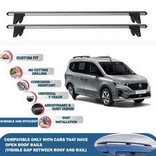 Roof Bars Cross Bars for Nissan Townstar Combi/Van 2022 + Lockable 2X Grey